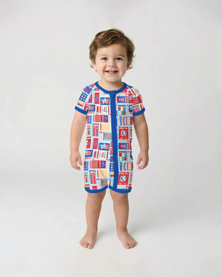Patriotic Matchbox Family Matching Bamboo Shorty Zippy