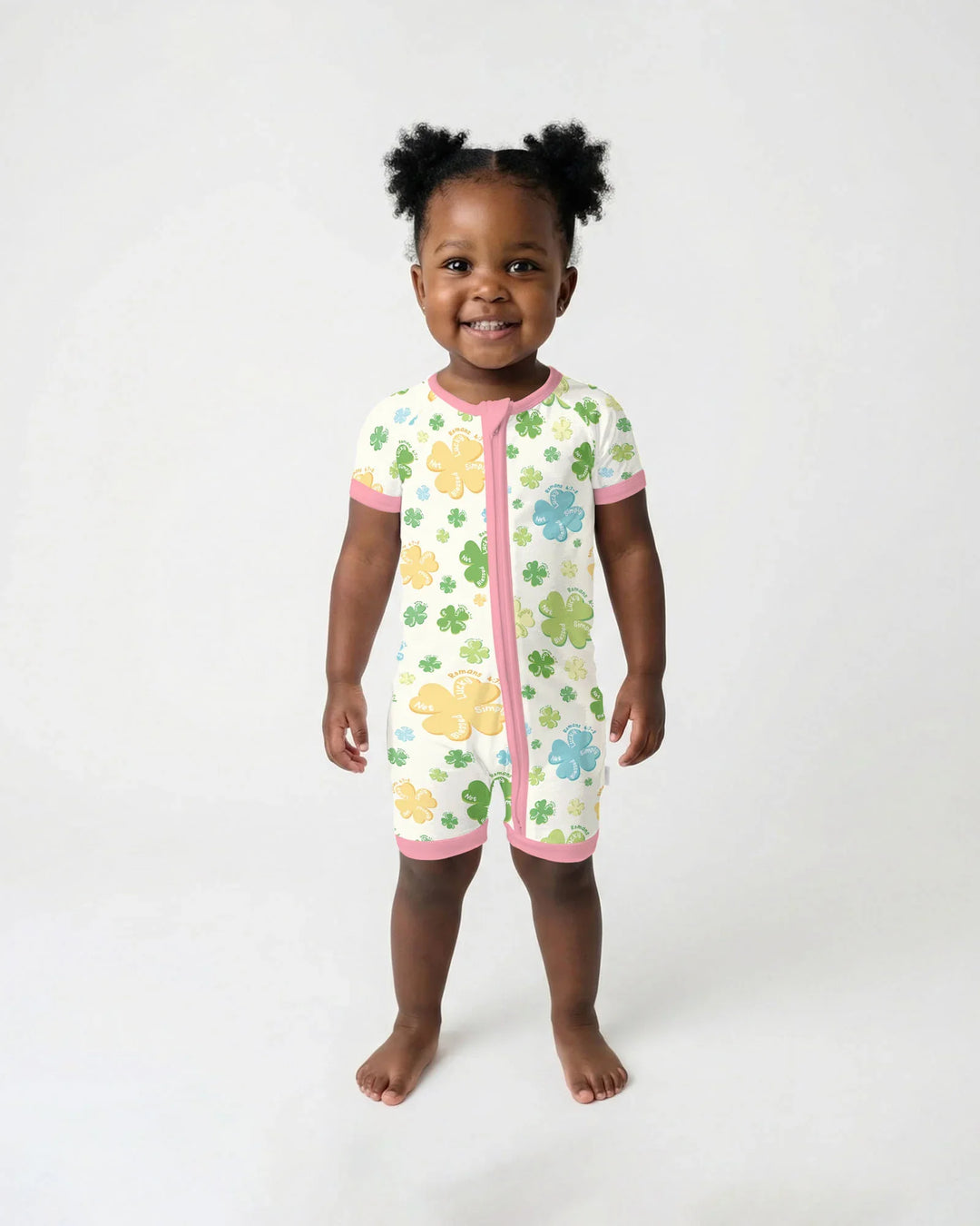 Shamrocks Print St. Patrick's Day Bamboo Shorty Zippy