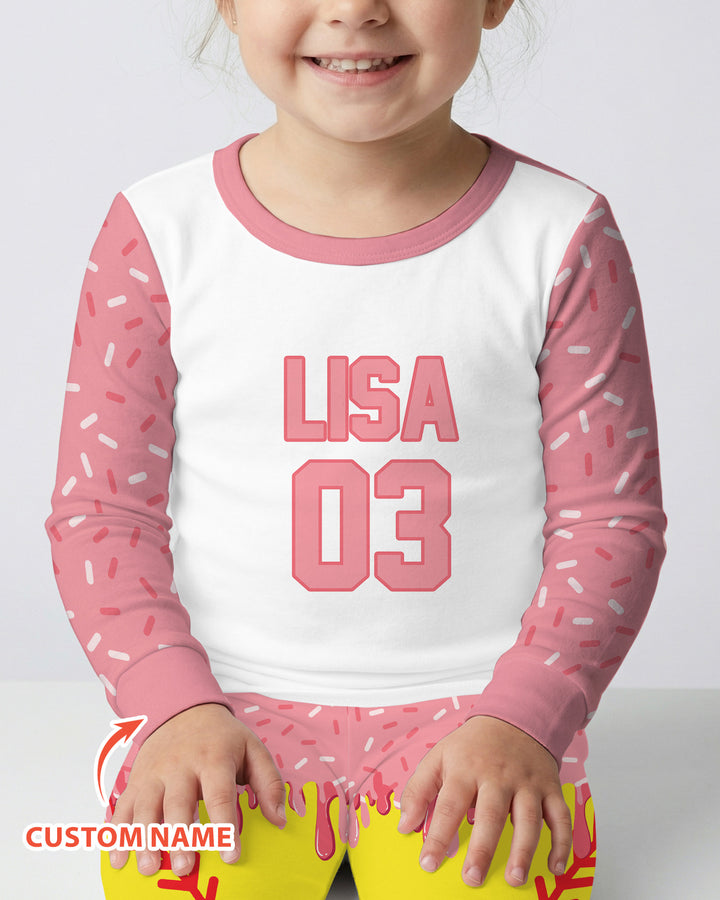 Personalized Dripping Sport Ball Custom Name Number Bamboo Two Piece Long Sleeve Pajama Set