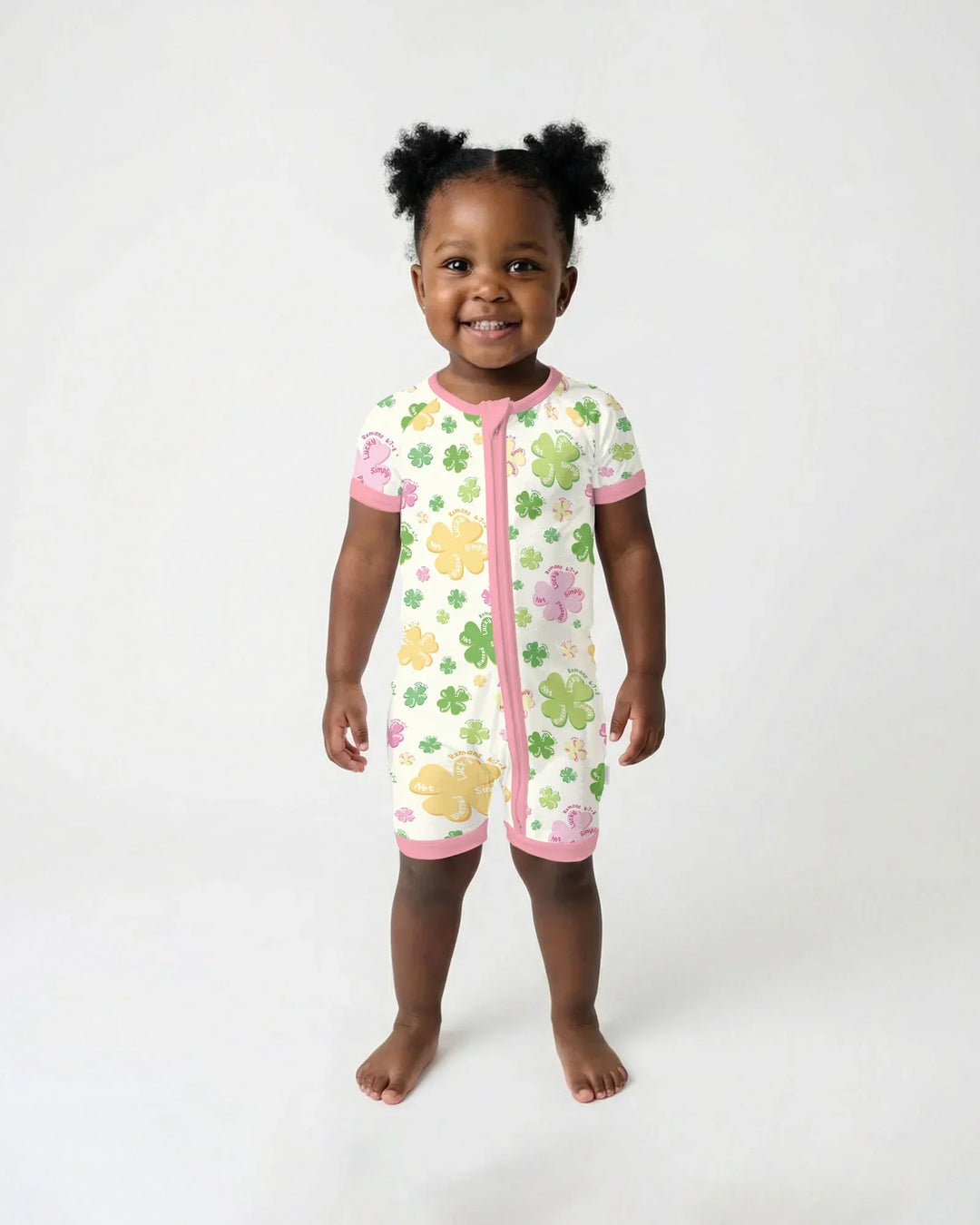 Shamrocks Print St. Patrick's Day Bamboo Shorty Zippy