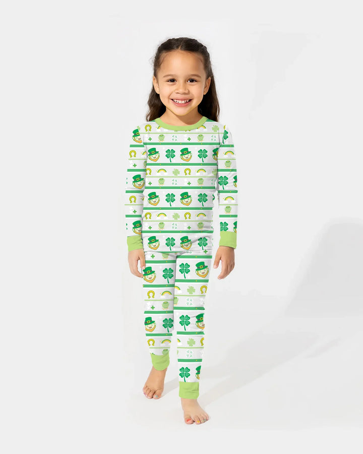 Happy Saint Patrick's Day Bamboo Two Piece Long Sleeve Pajama Set