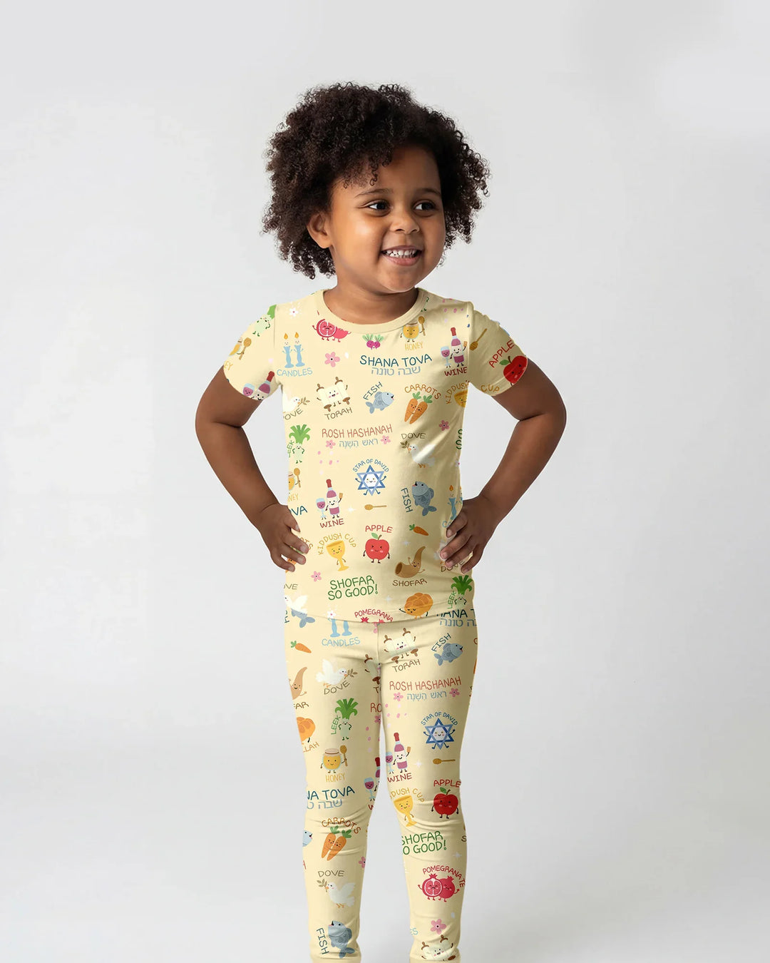 Family Rosh Hashanah Matching Bamboo Two Piece Short Sleeve Pajama Set
