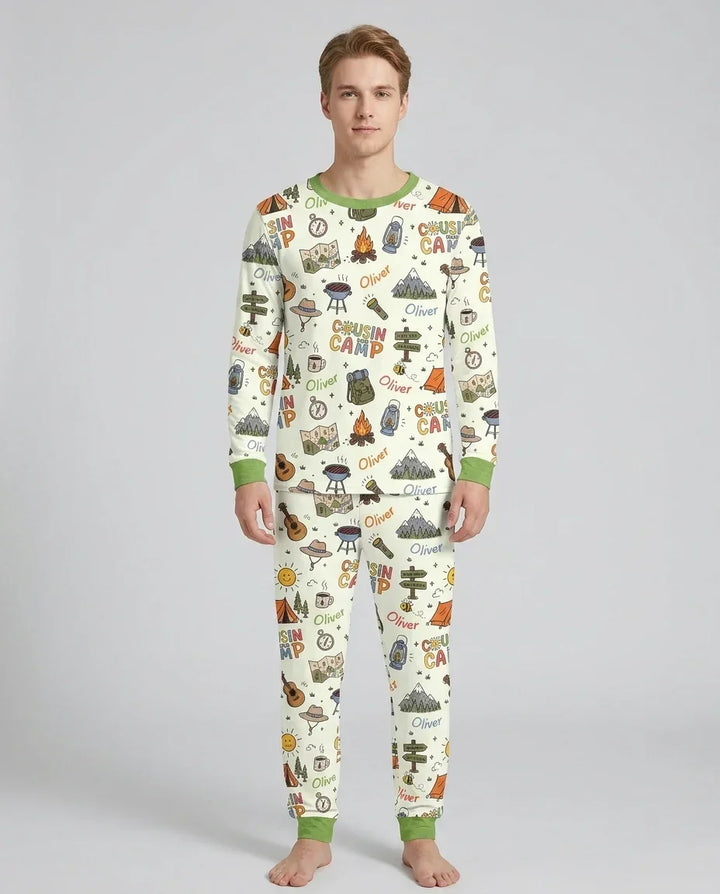 Custom Name Cousin Camp 2026 Bamboo Men's Pajama Set