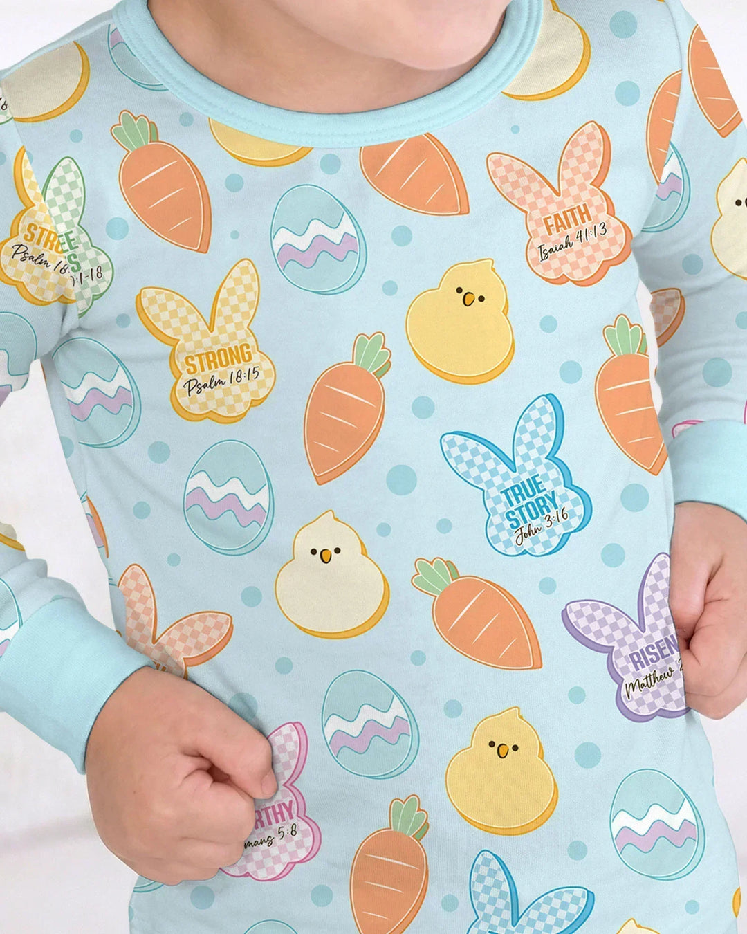 Easter Christian Bunny Bamboo Two Piece Long Sleeve Pajama Set