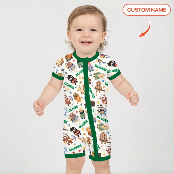 Blocky Buddy Squad Custom Name Bamboo Shorty Zippy