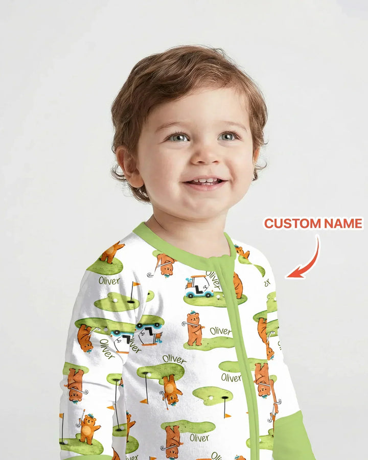 Custom Name Little Bear Golf Club Bamboo Convertible Zippy
