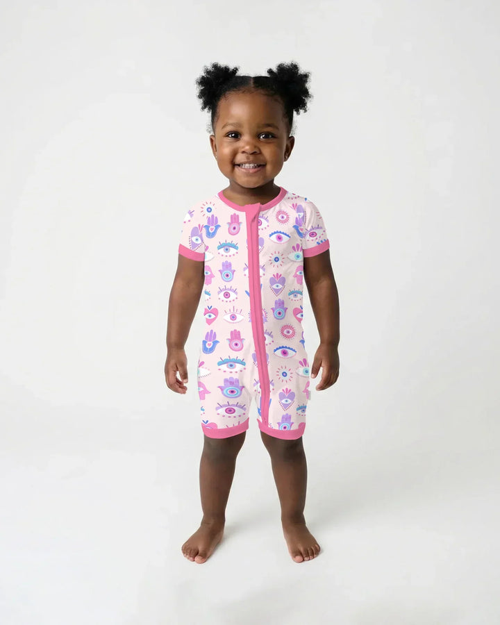 Hamsa Heart Guardians Family Matching Bamboo Shorty Zippy