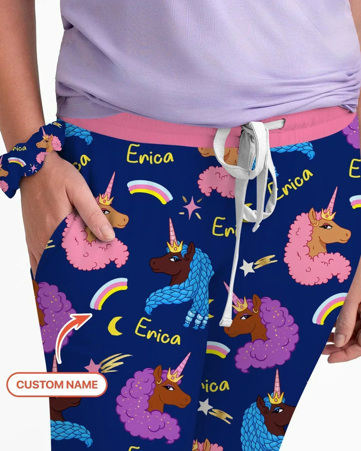 African Astro Unicorn Bamboo Women Pajama Set