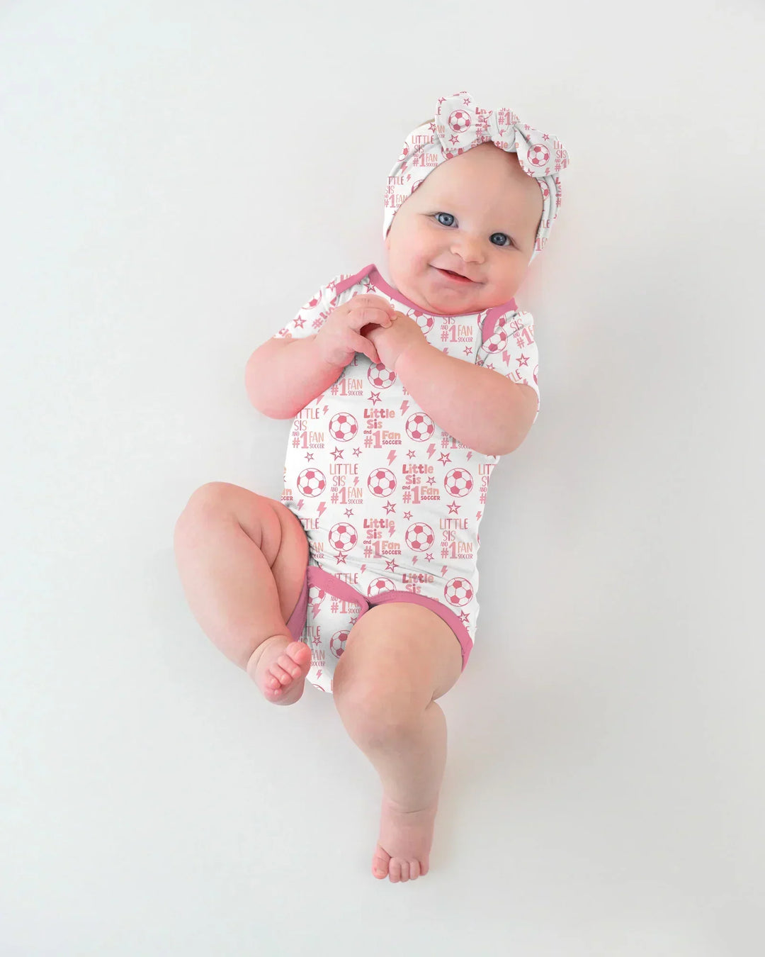 Little Sister and Bro #1 Fan Soccer Bamboo Bodysuit