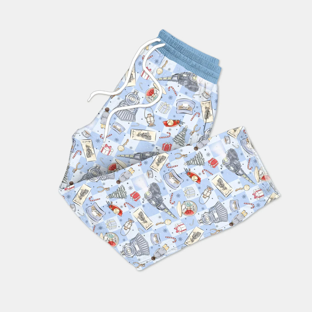 Christmas Train Bamboo Men's Pajama Set