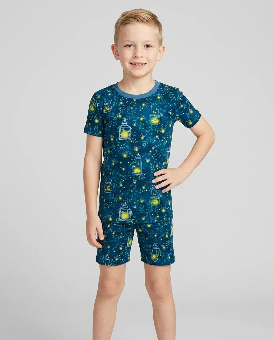 Firefly Evening Forest Bamboo Two Piece Short Sleeve Shorts Pajama Set