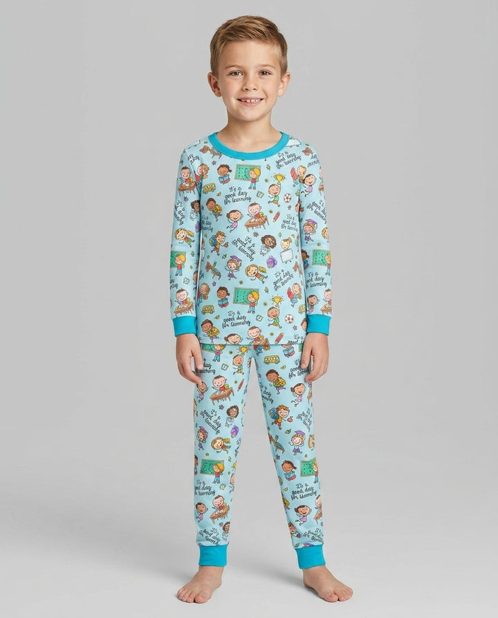 Little Learners Adventure Bamboo Two Piece Long Sleeve Pajama Set