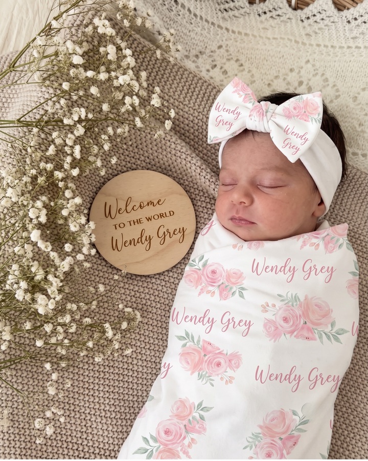Sweet Bloom Bamboo Swaddle Blanket