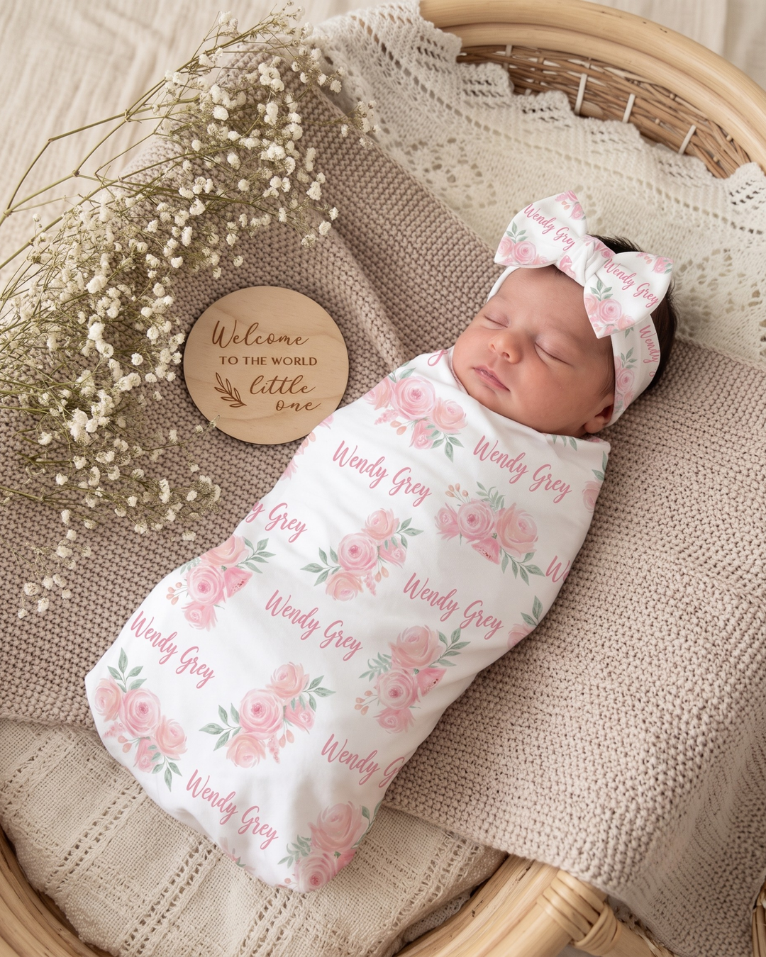 Sweet Bloom Bamboo Swaddle Blanket