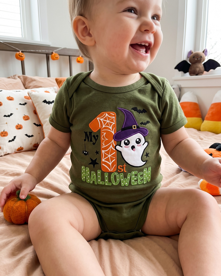 First Spooky Season Applique Embroidered Bamboo Bodysuit
