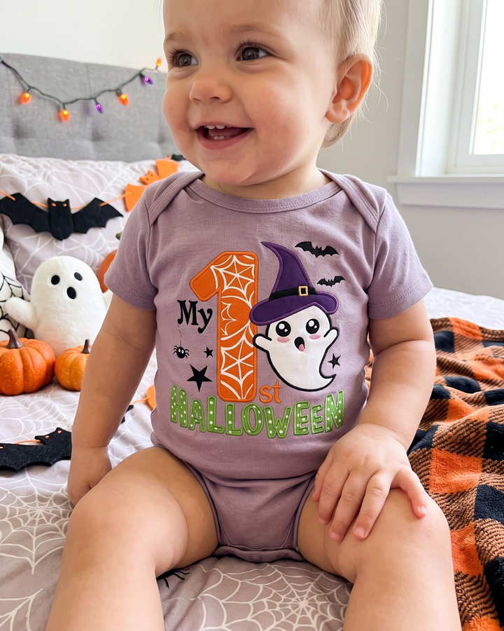 First Spooky Season Applique Embroidered Bamboo Bodysuit