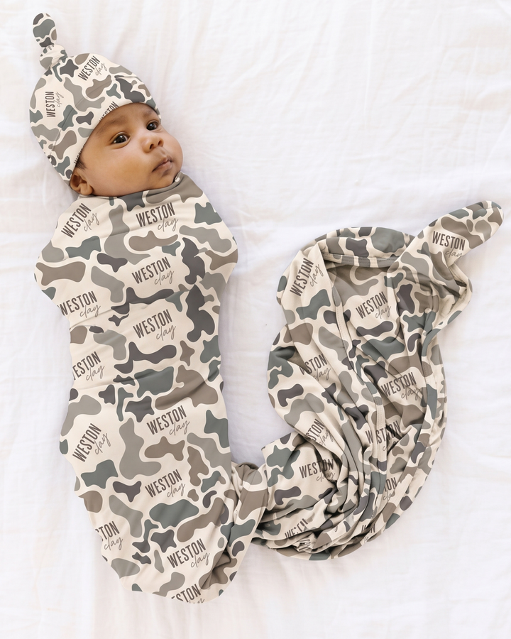 Custom Name Camo Heritage Bamboo Swaddle Blanket
