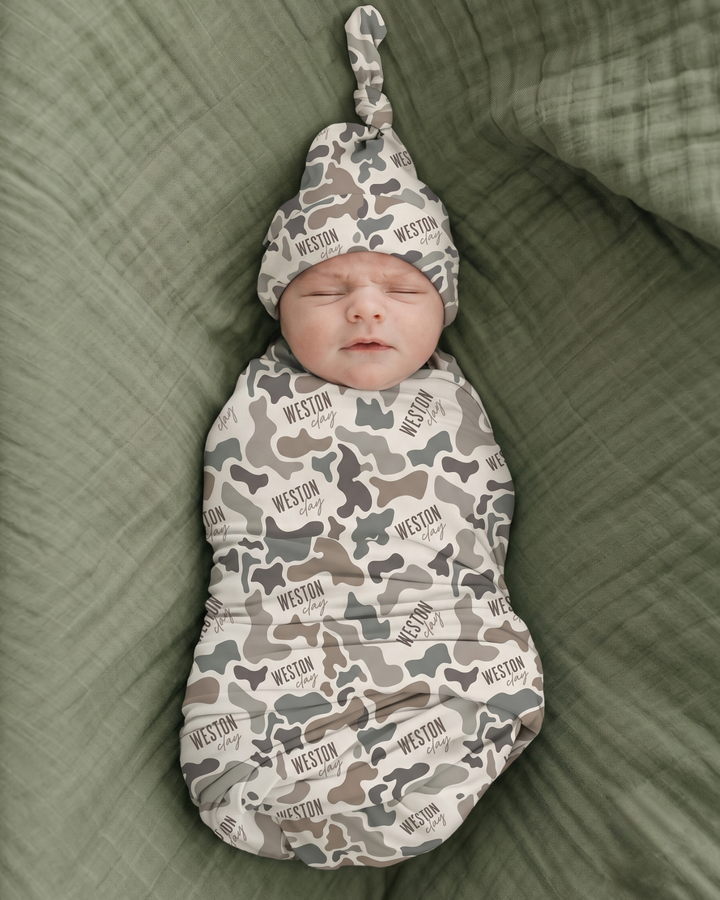 Custom Name Camo Heritage Bamboo Swaddle Blanket