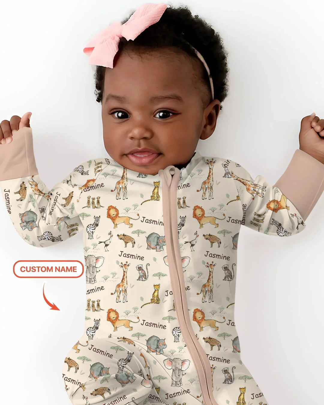 Safari Friends Custom Name Bamboo Convertible Zippy
