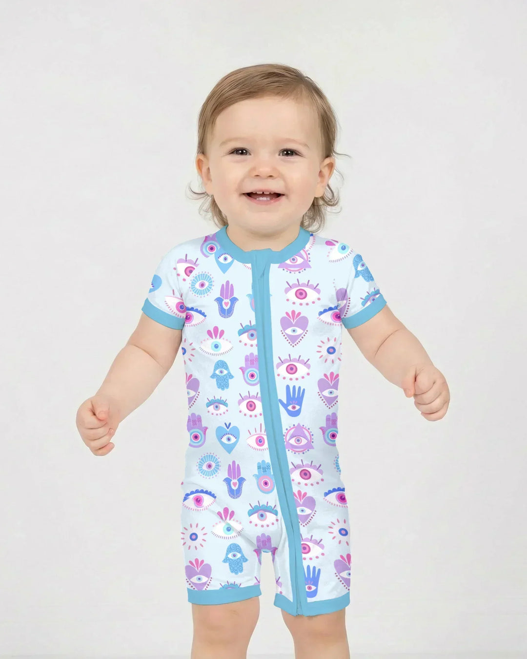 Hamsa Heart Guardians Family Matching Bamboo Shorty Zippy