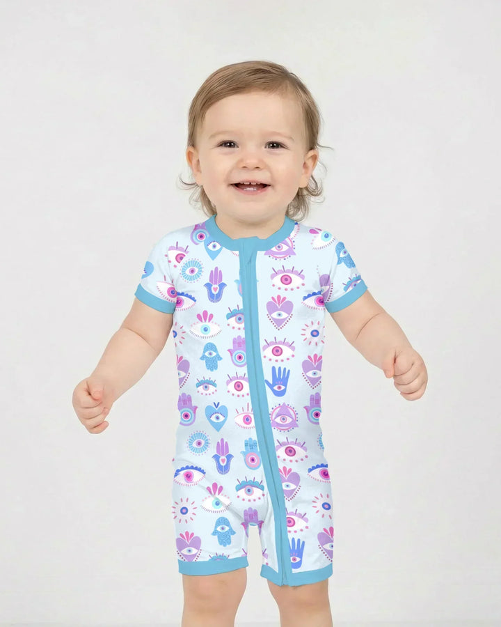 Hamsa Heart Guardians Family Matching Bamboo Shorty Zippy