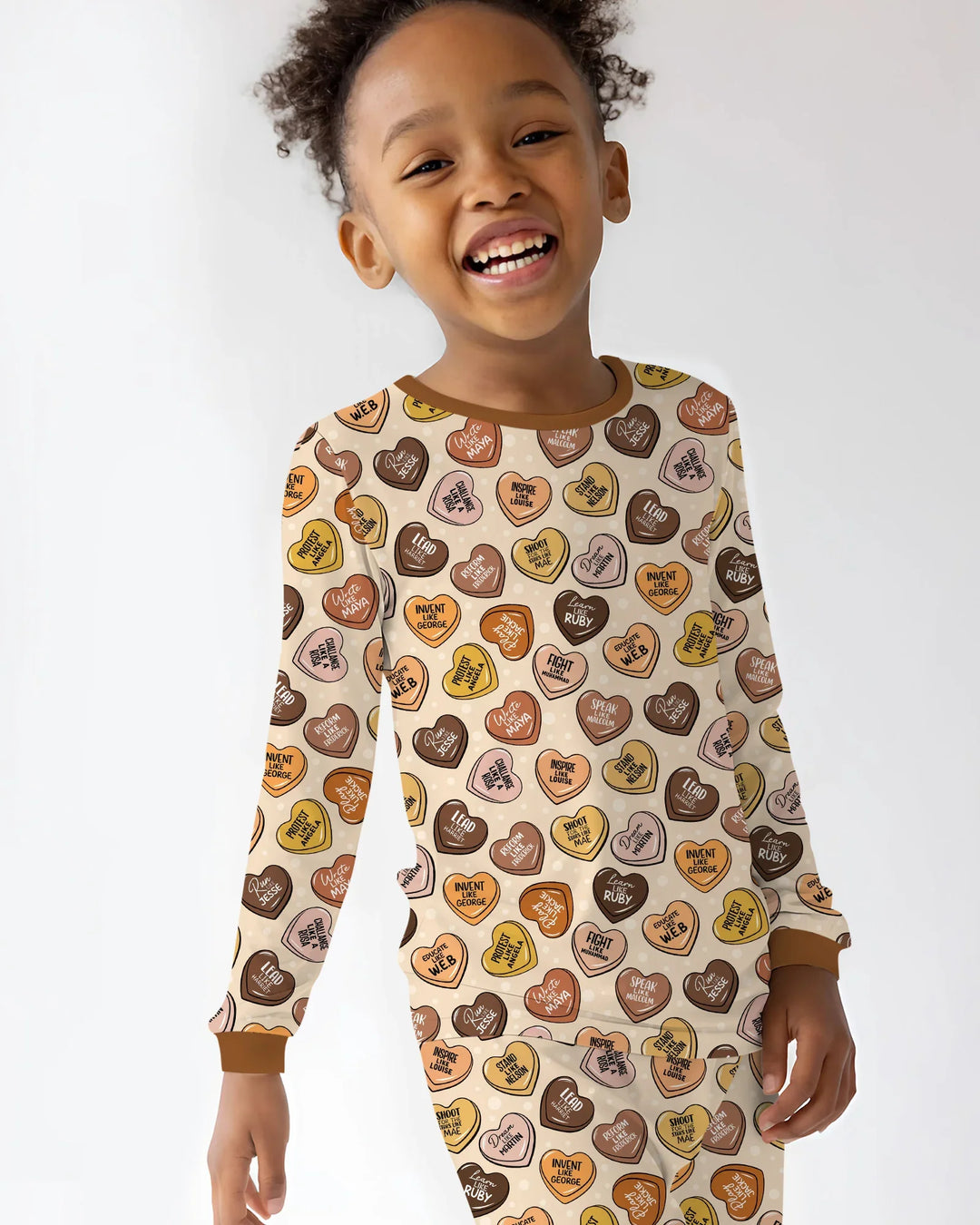 Black Month History Family Matching Bamboo Two Piece Long Sleeve Pajama Set