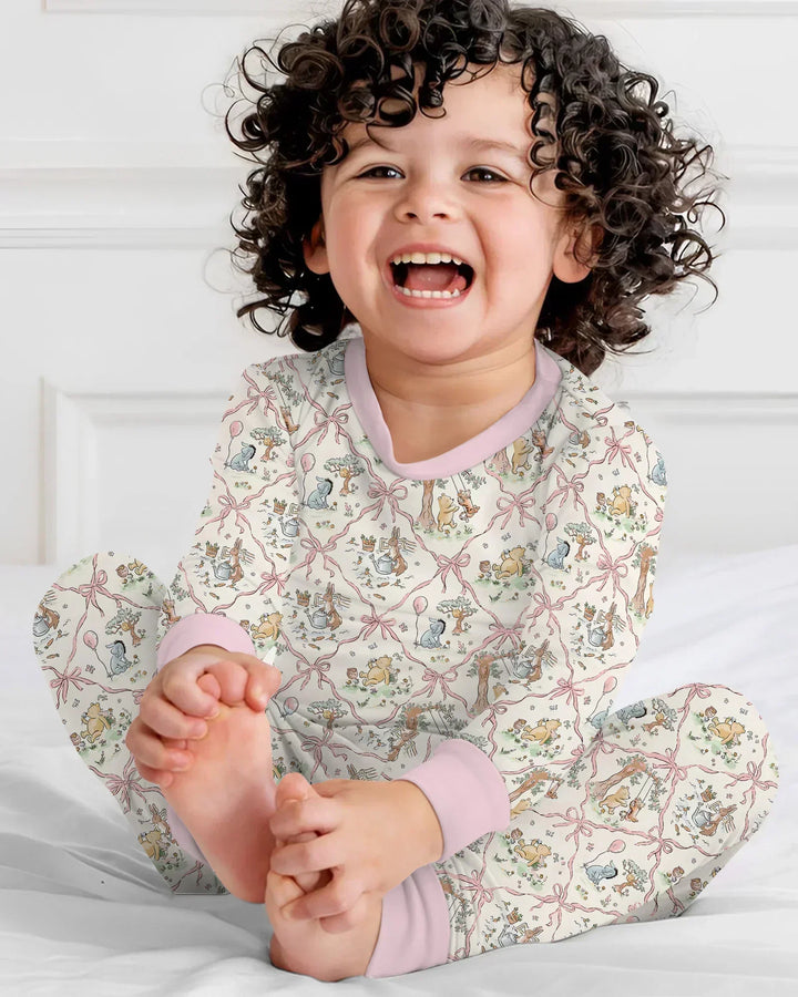 Spring Meadow Friends Bamboo Two Piece Long Sleeve Pajama Set