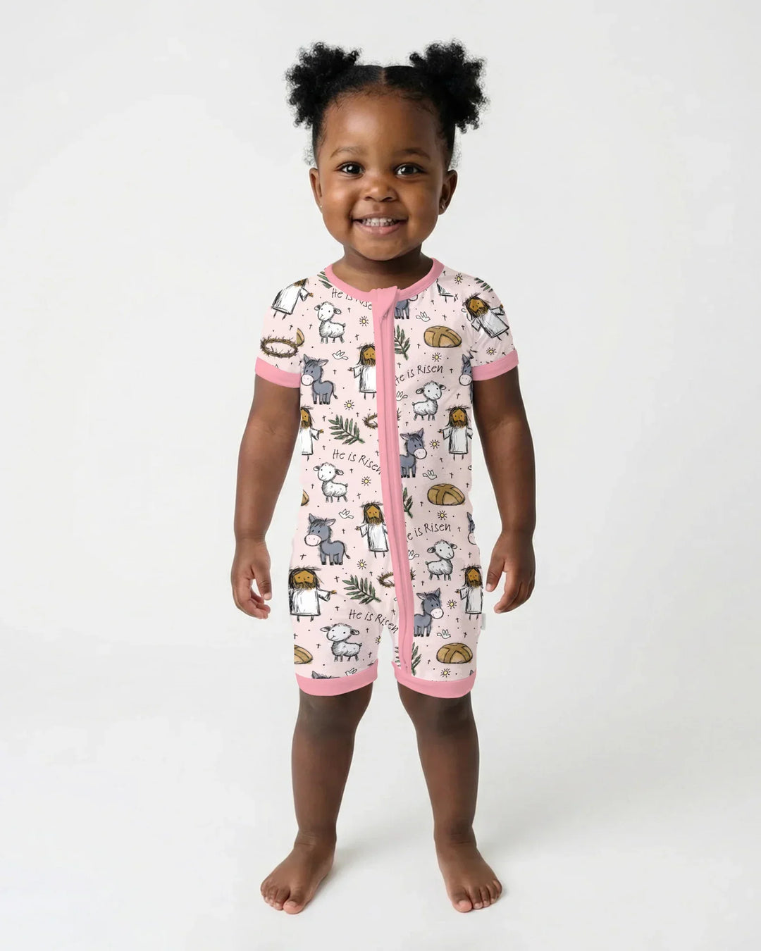 He Is Risen Easter Family Matching Bamboo Shorty Zippy