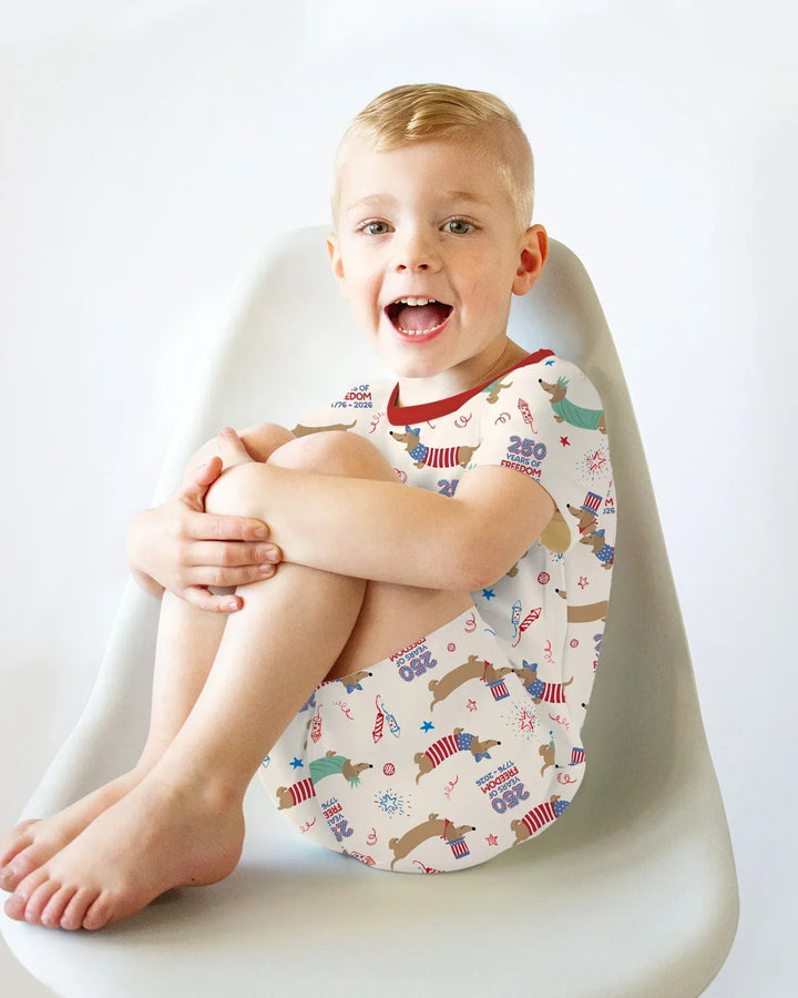 250 Years Of Freedom Bamboo Two Piece Short Sleeve Shorts Pajama Set
