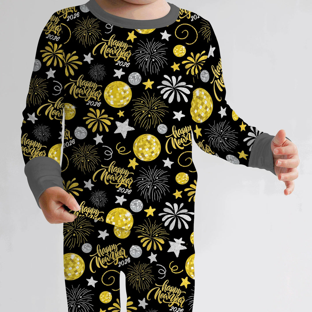 New Year's Eve Celebration Bamboo Two Piece Long Sleeve Pajama Set
