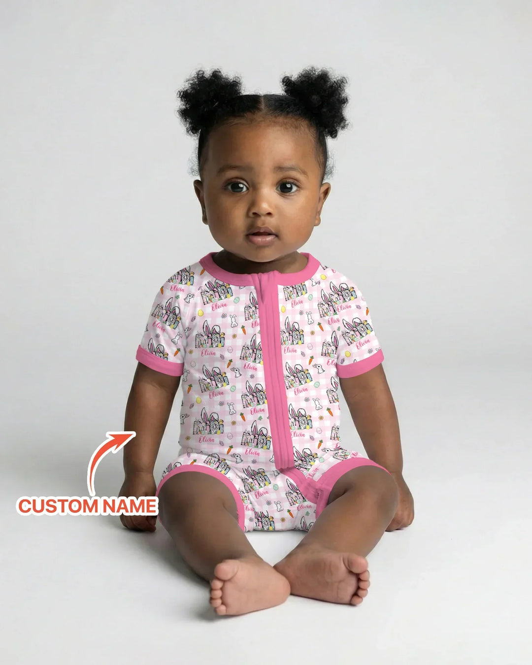 Custom Name Easter Family Matching Bamboo Shorty Zippy