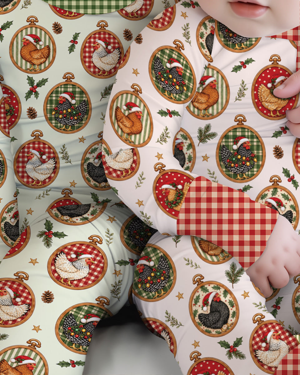 Chicken Merry Clucking Christmas Bamboo Convertible Zippy