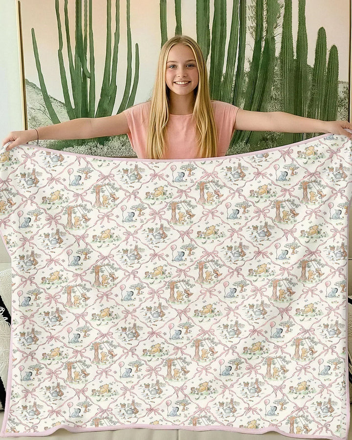 Spring Meadow Friends Bamboo Blanket