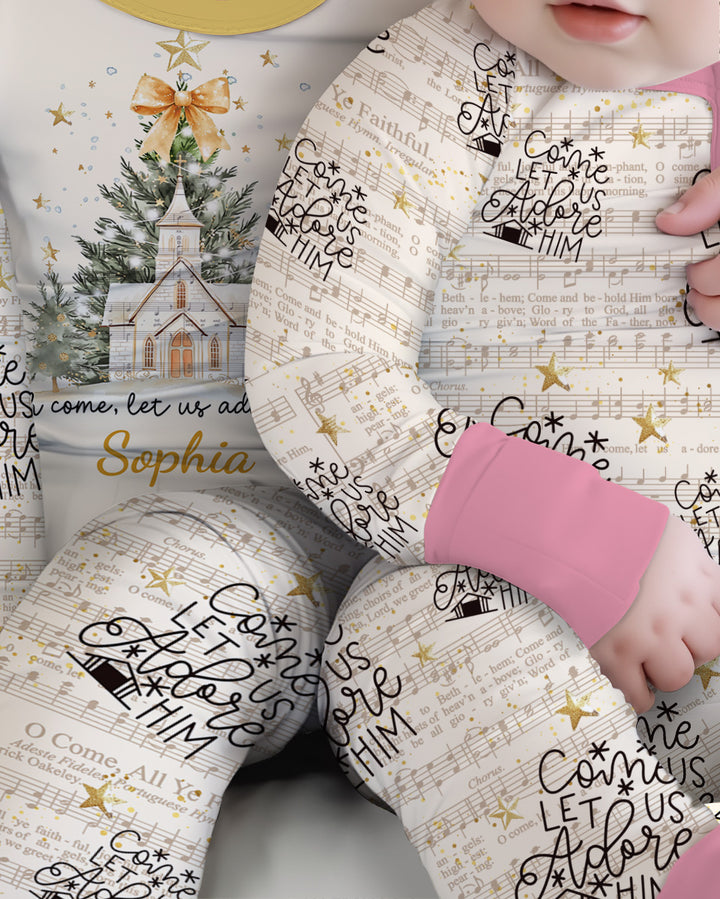 Oh Come Let Us Adore Him Custom Name Mommy And Me Matching Bamboo Convertible Zippy