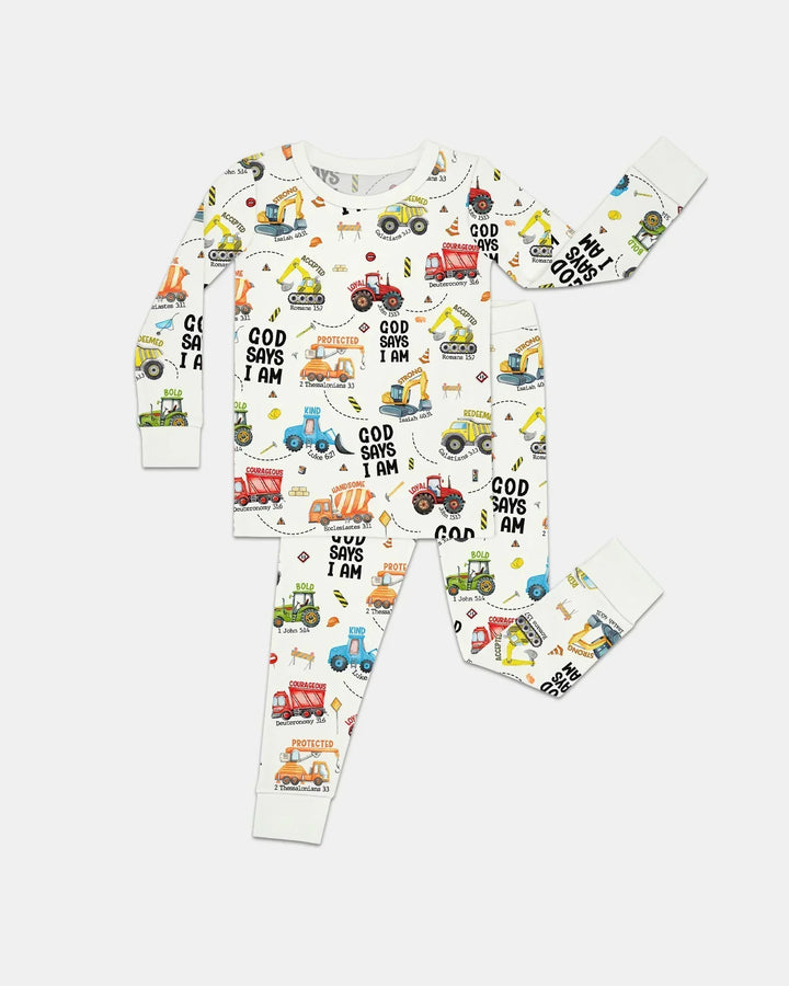 God Says I Am Boy Bamboo Two Piece Long Sleeve Pajama Set