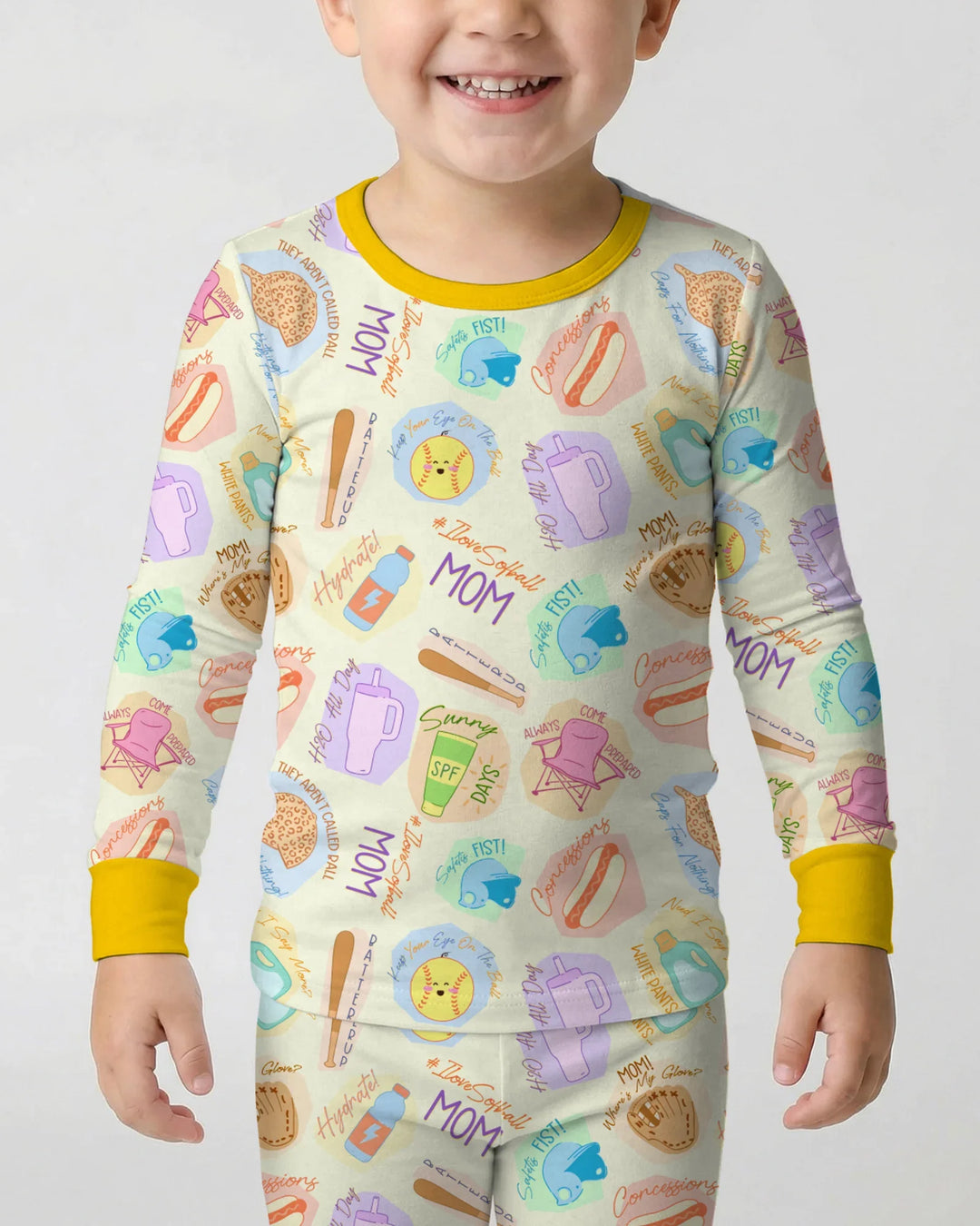 SoftBall Mom Saves The Days Two Piece Long Sleeve Pajama Set