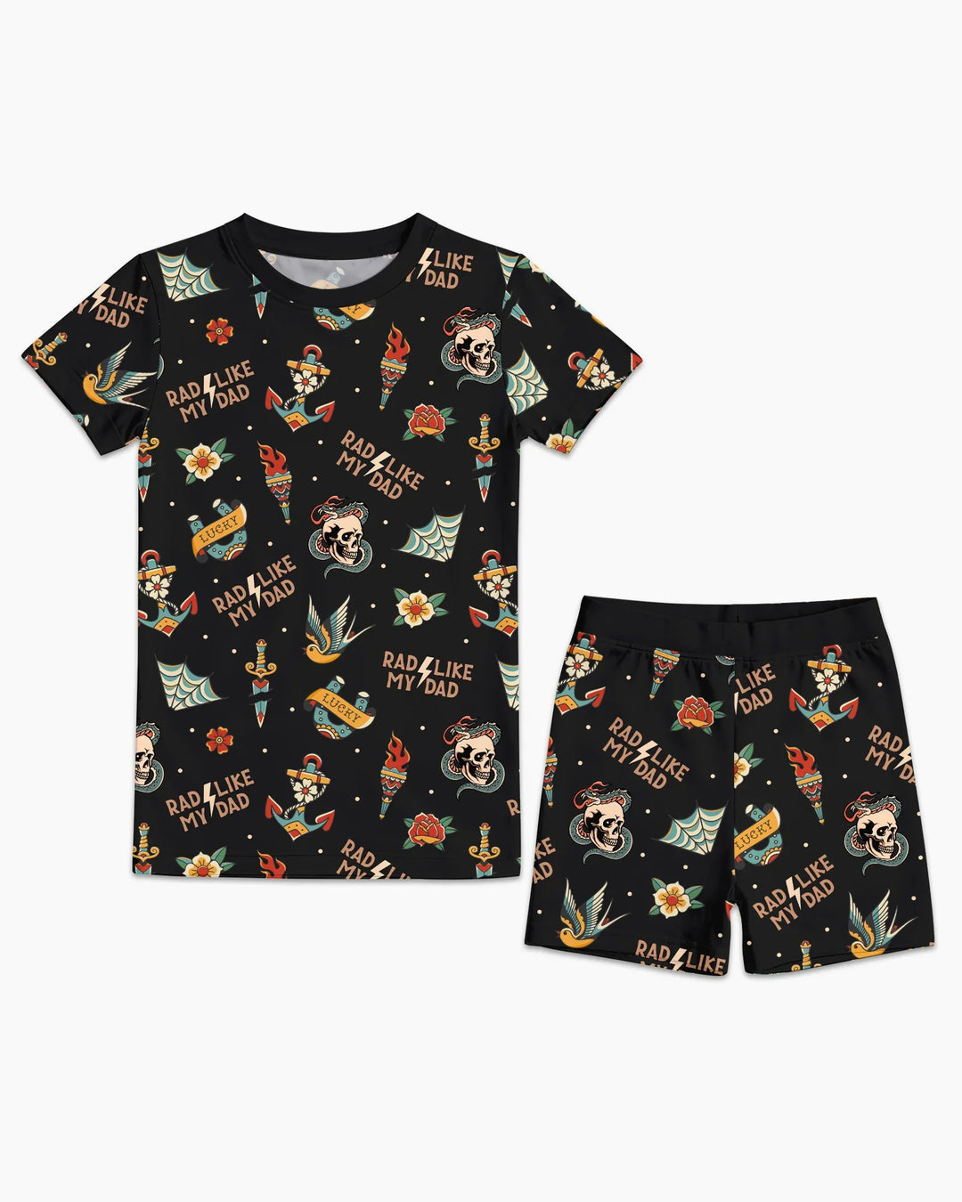 Rad Dad Society Daddy & Me Matching Bamboo Two Piece Short Sleeve Shorts Pajama Set