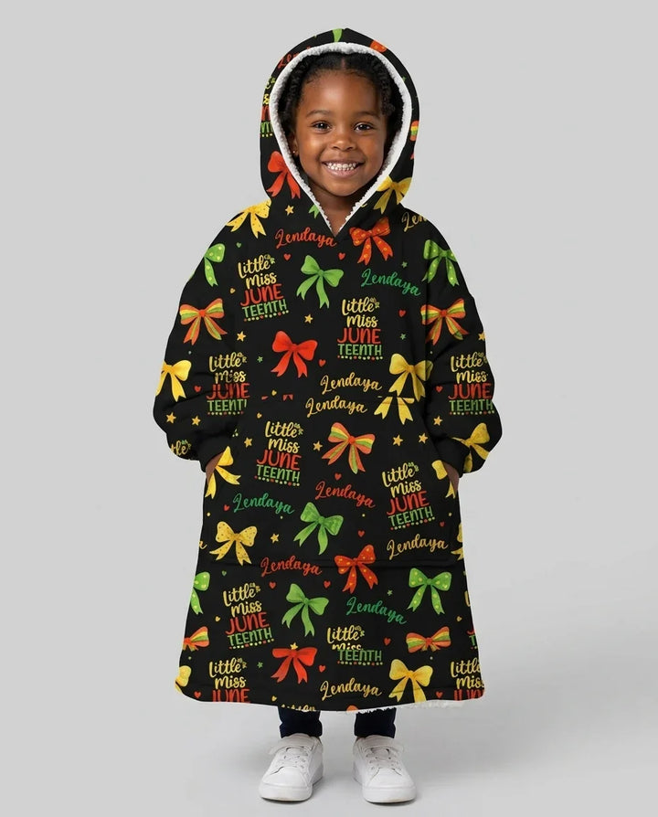 Little Miss Juneteenth Bamboo Blanket Hoodie