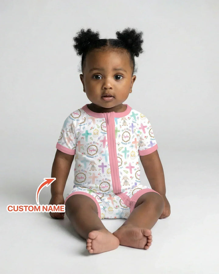 He Is Risen Personalized Bamboo Shorty Zippy