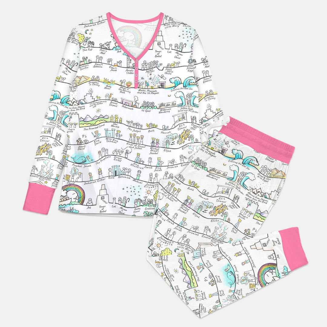 Bible Story Journey Family Matching Custom Bamboo Women Pajama Set