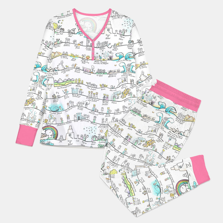 Bible Story Journey Family Matching Custom Bamboo Women Pajama Set