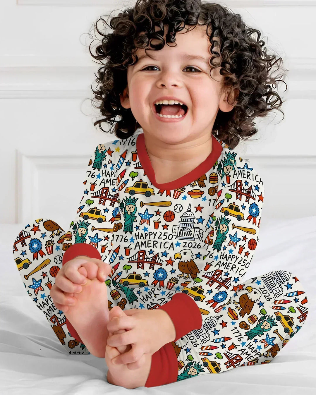 Doodle America 250th Anniversary Family Bamboo Two Piece Long Sleeve Pajama Set