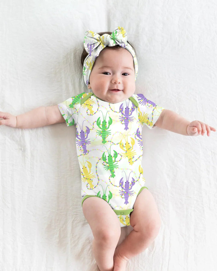 Mardi Gras Crawfish Family Matching Bamboo Bodysuit