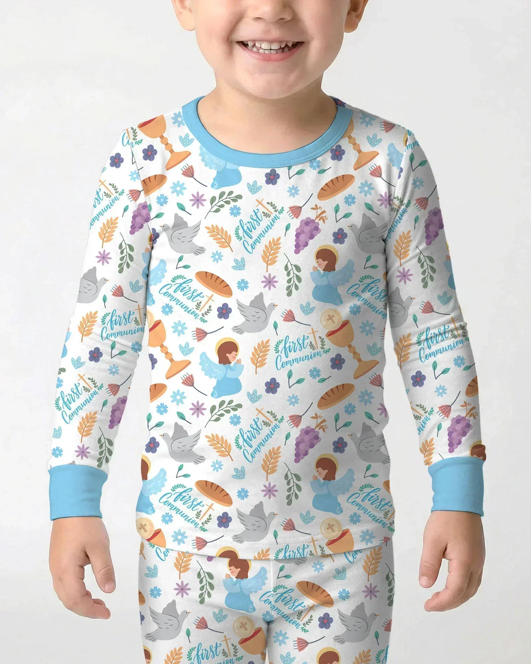 First Communion Bamboo Two Piece Long Sleeve Pajama Set