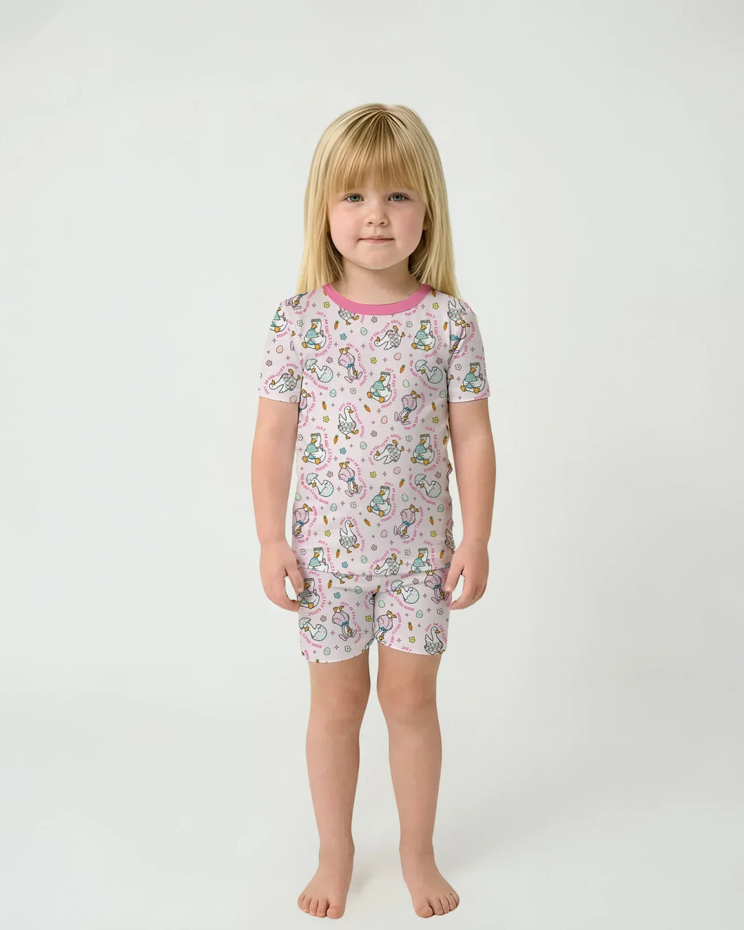 Easter Silly Goose Bamboo Two Piece Short Sleeve Shorts Pajama Set