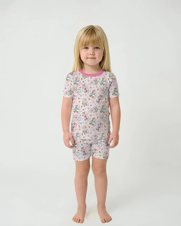 Easter Silly Goose Bamboo Two Piece Short Sleeve Shorts Pajama Set