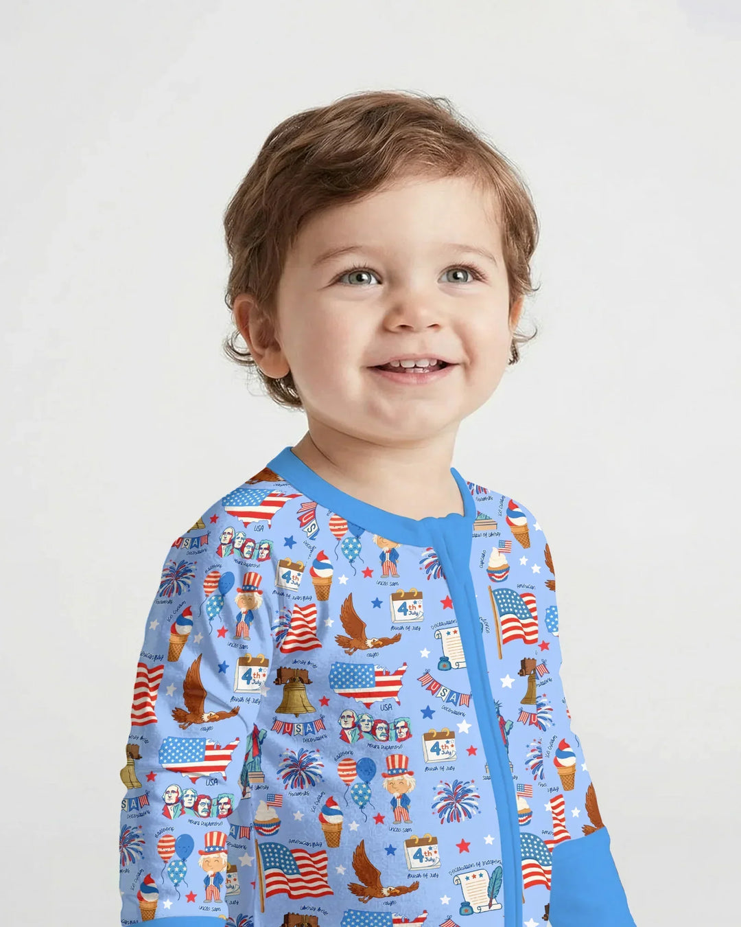 Hand Drawn Patriotic Iconic Bamboo Convertible Zippy