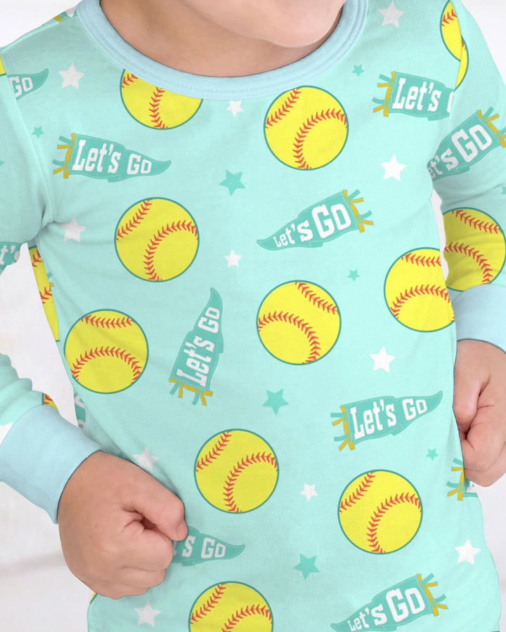 Softball Lovers Bamboo Two Piece Long Sleeve Pajama Set