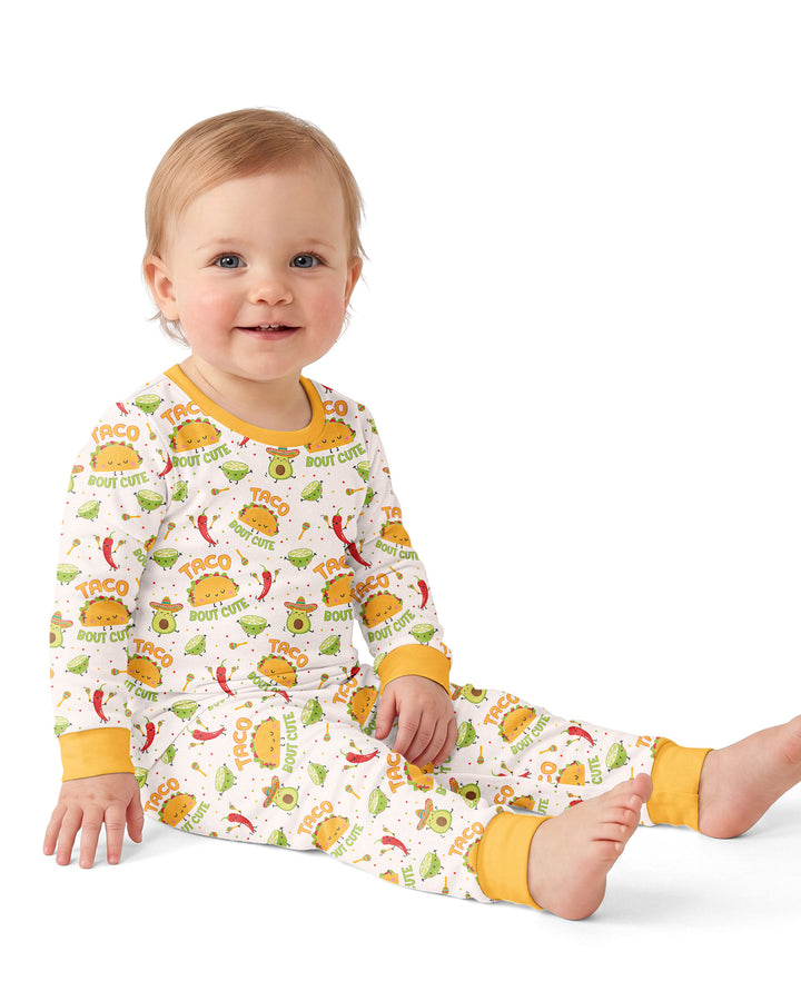 Funny Taco Bamboo Two Piece Long Sleeve Pajama Set