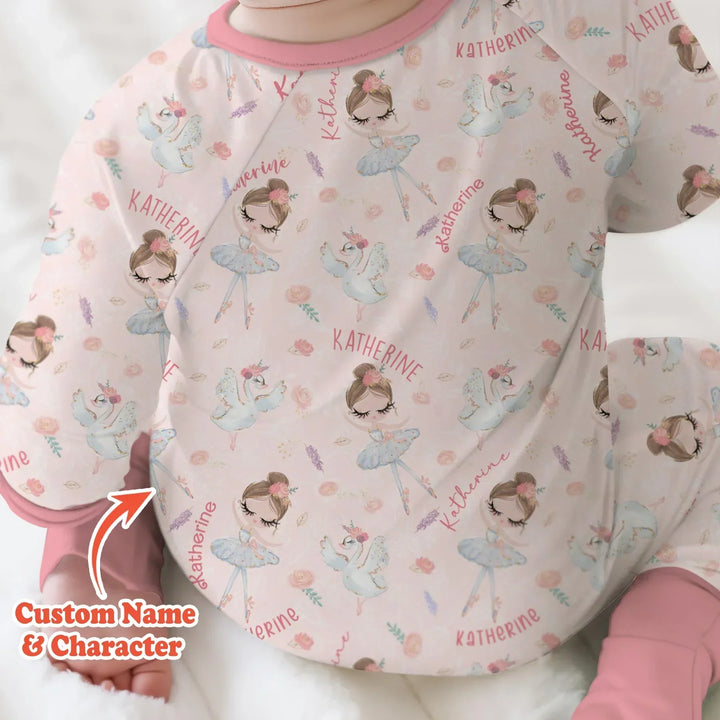 Custom Name Ballerina Doll Bamboo Convertible Zippy